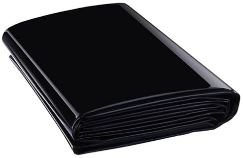 Membrana per laghetto da giardino, resistente, spessore 0,2 mm, pellicola impermeabile nera per rivestimento prefabbricato per esterni, rivestimento flessibile per laghetto, 6 x 6 m
