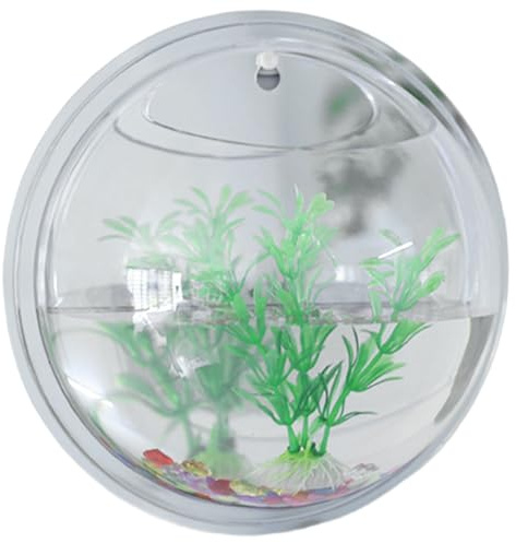 Bonalake Wall Fish Tank - 9 Inch Clear Acrylic Hydroponic Wall Aquarium, Creative Mini Fish Tank for Small Betta Succulents Mini Mounted