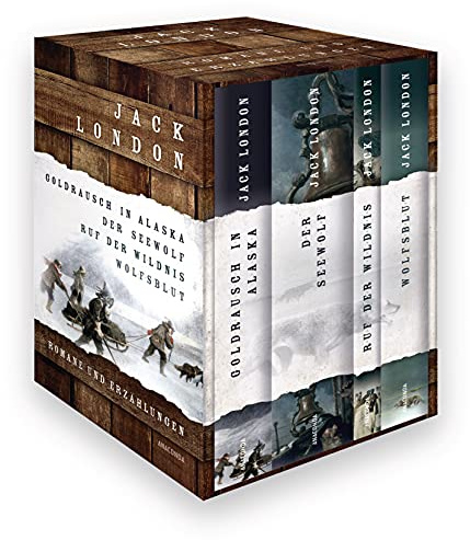 Jack London, Romane und Erzählungen (Goldrausch in Alaska - Der Seewolf - Ruf der Wildnis - Wolfsblut) (4 Bände im Schuber)