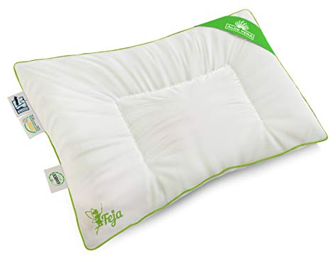 Feja by LEKKA® 40 x 60 cm premium babykudde/platt kudde med BAMBUSfyllning och ALOE-VERA-överdrag för känslig hud