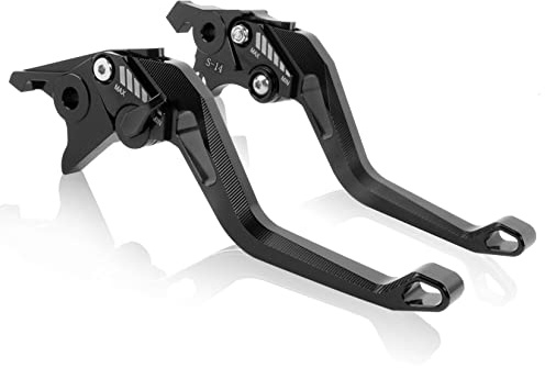 Motorcykelbromshandtag kopplingsspak, PSLER® 1 par spakar längd 147 mm/5,8 tum koppling och broms motorcykelspakar set för Bandit 650 2007 2008 2009 2010 (svart)