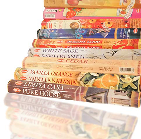 DHOBIA® Hem Räucherstäbchen Spar Set Hem Insence Sticks erschiedene Sorten (12er Verschiedene Sorten)
