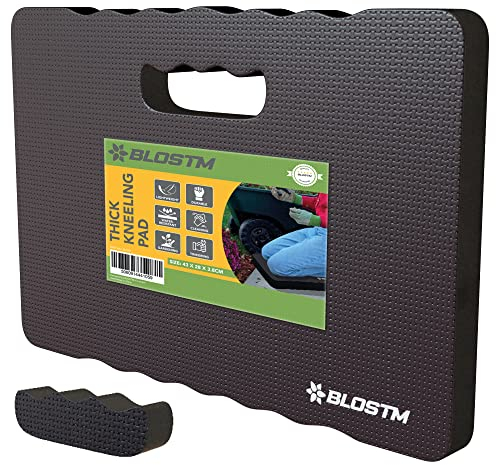 BLOSTM Tappetino per Ginocchia Extra Spessa per Giardinaggio - Ginocchiera Grande in Schiuma Nera, Cuscino per Inginocchiatoio Resistente all'Acqua con 2 Texture per Giardino, Lavoro, Yoga, Bagnetto