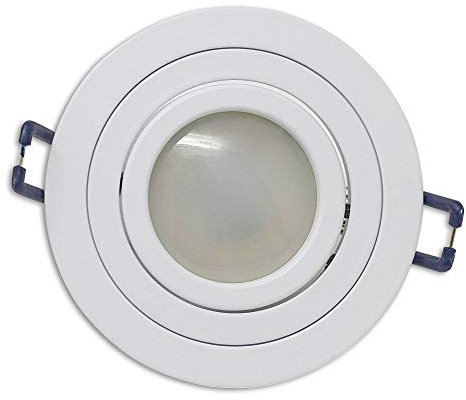 LED Einbaustrahler Weiß - rund 6,5 Watt warmweiß 230V super flach - Einbauleuchte schwenkbar - 75-85mm Bohrloch Einbau-Spot Decken-Strahler Deckeneinbaustrahler Deckeneinbauleuchte