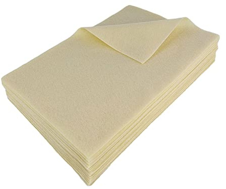 Jtnohx Farbiger Filzstoff Weiche Filzplatten zum Basteln Bastelfilz Beige | 20x30cm 1,4mm Dick Filz für Heimwerker und Nähprojekte 20Pcs (Beige)