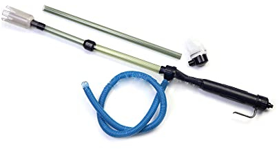 TopHomer Detergente per ghiaia per acquario, pompa elettrica a sifone con 2 tubi di prolunga per il cambio dell'acqua e il lavaggio della sabbia