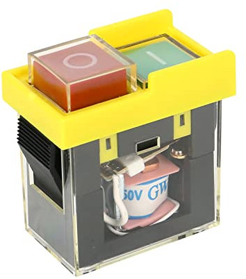 Interruttore elettromagnetico, pulsante di accensione per macchine e utensili, interruttore a pulsante impermeabile con protezione da tavolo per sega, trapano, adatto per trapani da tavolo e banchi da