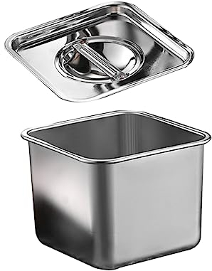 UPKOCH Boîte à Condiments Carrée en Acier Inoxydable Couvercle