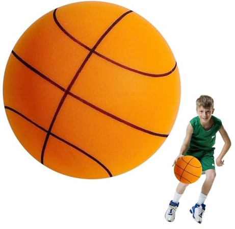 YIWONFU Silent Basketball, Lautloser Basketball für Indoor Aktivitäten, Mute Basketball für Heranwachsende/Erwachsene zum Spielen/Training(Orange, 18cm)