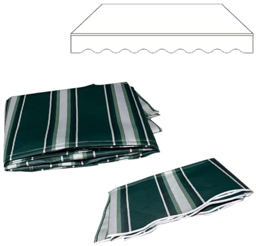 NILZA Grüner Einziehbar Markise Ersatztuch Stoff, Balkonmarkise Ersatzstoff Sonnenschutz wasserdichte Polyester Ersatzbespannung Klemmmarkise Für Balkon/Hof/Terrasse(Size:6x4m)