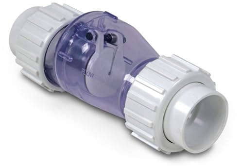 Rückschlagventil Ø 50 mm mit Feder - Transparentes PVC-Rücklaufventil mit beidseitiger Klebemuffe - Für Pool Sandfilteranlagen & Skimmer - Robuste Ausführung, langlebig & temperaturbeständig
