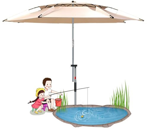 Ombrellone da Giardino ombrellone antivento da pesca all'aperto Ombrellone da Spiaggia portatile con Tracolla Custodia, Parasole Viaggio UPF 50+(240cm)