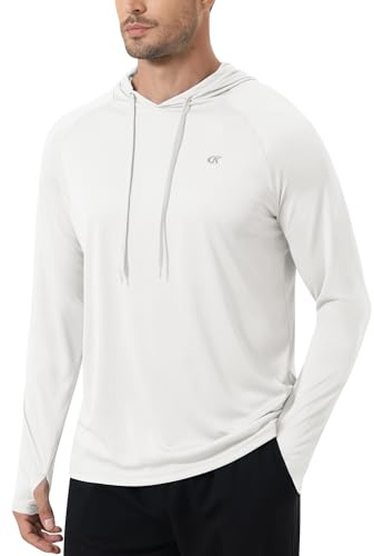 Tyhengta Men's Hoodie Long Sleeve UV Protection T-Shirt Lightweight Swimming Shirt Sun Protection Tops Hooded T-Shirt