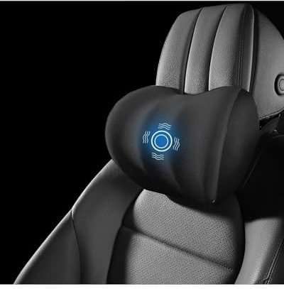 Auto Lendenwirbelstützkissen Auto Elektrische Einzel Lendenwirbelsäule Einzel Kopfstütze Vibration Massage Lordosenstütze Nackenkissen Lendenkissen Autositz Autoinnenraum Lendenkissen Auto(Headrest Bl
