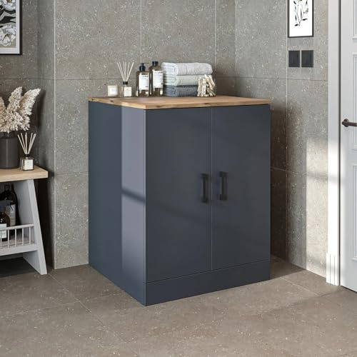 ROOMART, Salle de bain, armoire pour machine à laver, tour de lavage, étagère de machine à laver, superstructure de machine à laver - Lg : 70 x 180 x 69 cm (sans armoire supérieure, chêne anthracite)