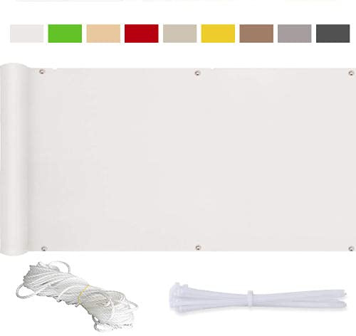 for Balcony - UV & Windproof Cladding, Waterproof & Weatherproof Cover, Anti-Theft Design with Cable Ties - White, 180 x 300 cm Garden Barrier.