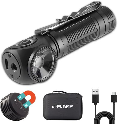 urFlamp 2000 Lumens Rechargeable Flashlight, Proximity Sensor & Right-Angle LED Flashlights, Magnetic Base, TIR Lens, IP68 Waterproof, Hands-Free Sensing Control