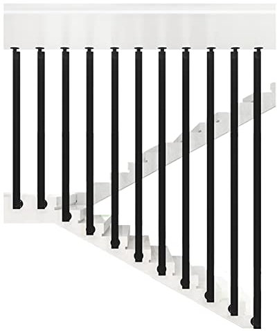 Corrimano per scale interne smontabili in ferro battuto per villa duplex robusta ringhiera in metallo per scale per portico patio gradini nero 110 cm