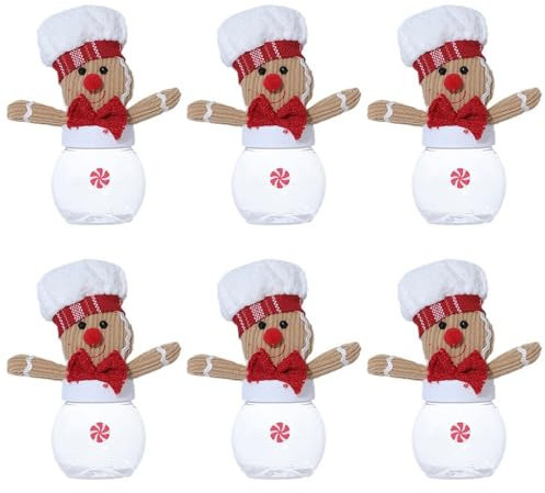 yanwuwa Confezione da 6 scatole di caramelle a forma di omino di pan di zenzero, a forma di omino di pan di zenzero, idea regalo per le festività