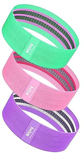 Lot de 3 bandes de résistance antidérapantes pour fessiers et jambes - Bandes élastiques d'entraînement pour le fitness, les étirements