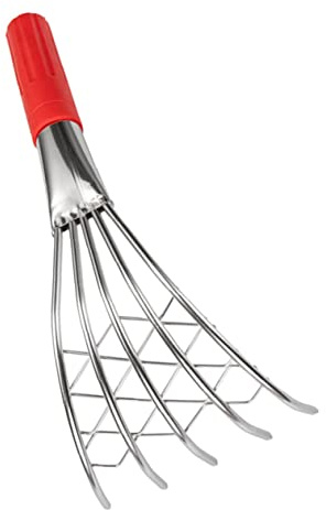 Toddmomy Rastrillo de Garra para Conchas y Almejas, Herramienta Manual de Playa Mango Ergonómico, Tamaño Compacto, Metal Resistente para Excavación en Arena y Jardín