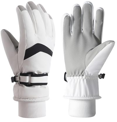 QKURT Gants de Ski pour Enfants, Gants d'hiver imperméables, Chauds et Coupe-Vent pour la Neige, pour écran Tactile, pour garçons et Filles de 4 à 12 Ans, Unisexes.
