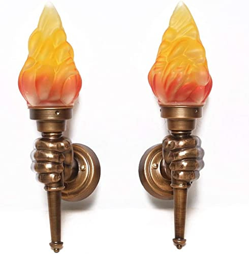 Lámpara de antorcha (1 par): diseño único, lámpara Colgante de Pared Industrial Vintage, lámpara de iluminación Interior E27, Ideal para Dormitorio, Pasillo, Sala de Estar, Accesorio de decoració