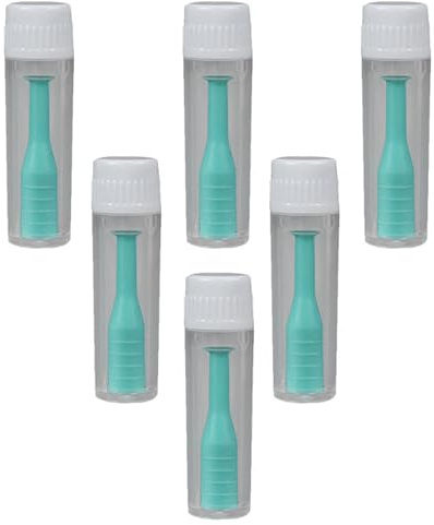 Set 6 Pezzi in Abs Verde per Lenti Contatto con Flacone | Tappo per Viaggio e Uso Quotidiano, Pulizia Facile, Strumenti Compatti per Inserimento e Rimozione