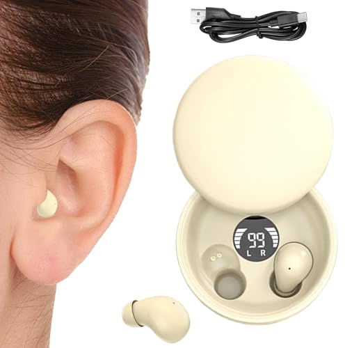 Générique Sleep Earbuds | Low Profile Tiny Discreet Hidden Sleeping Earbud | Lightweight Waterproof Wireless Noise Cancelling with Charging Case for Home, Work, Gym, Travel, Outdoor, Commute