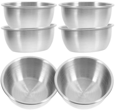 DEARMAMY Récipients à Sauce pour Usage Domestique et Commercial Résistants aux Chocs en Acier Inoxydable 304 Lot de 6 Capacité 50ml Solution de Rangement Pratique