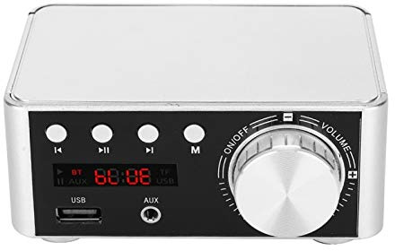 Scheda amplificatore audio digitale HIFI Bluetooth 5.0 Lettore di schede di memoria stereo da 50 W x 2 per sistemi Home Theatre e progetti audio fai-da-te con chip TPA3116 (Argento)