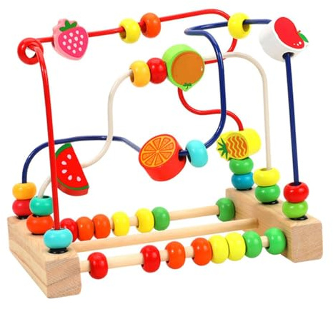 AMSLSIU Juguete de Desarrollo para coordinación Mano-Ojo, Laberinto de Cuentas, Juguetes con Rodillos Cuentas Colores, Regalo Ideal para Que Las pequeñas Manos agarren y ejerciten la motricidad Fina.