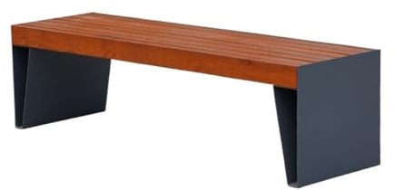 Bänkar, Rostfritt stål trä sittplatta utomhusbänk Park Square gårdsbänk(120cm)