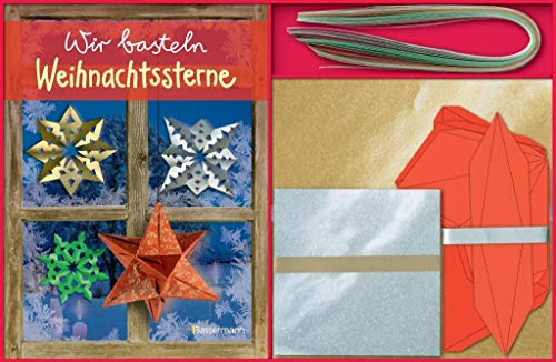 Wir basteln Weihnachtssterne: Mit 120 Papierbögen, 48 Papierstreifen und 4 Kartonschablonen