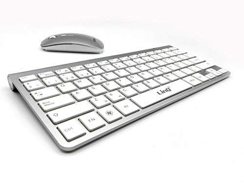 KIT TASTIERA + MOUSE WIRELESS LINQ CS3000 SILVER/BIANCO SENZA TASTIERINO NUMERICO