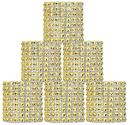 Anelli di Tovagliolo di Strass Napkin Mesh Ornamento per Matrimonio Festa Compleanno Decorazione Diamante Fornitura 50 Pezzi (Oro)