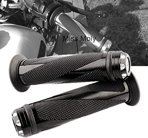 Manopole moto, Universale 7/8 Alluminio Motociclo Manopole (Nero)