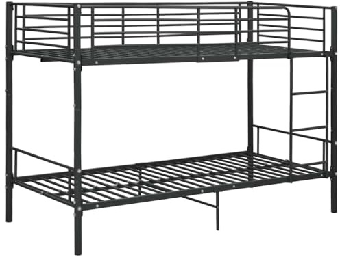 vidaXL Etagenbett Schwarz Metall 90×200 cm
