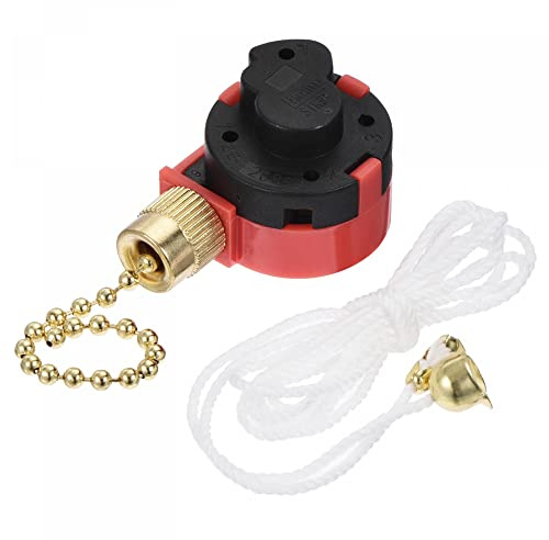 sourcing map Interruttore a catena a 3 velocità 4 fili di ricambio con stringa per ventilatore a soffitto lampada luce oro