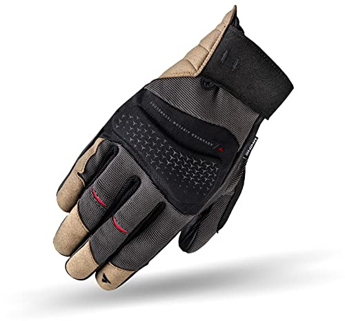 Shima AIR 2.0 Men Motorradhandschuhe Herren - Belüftete, Sommer Handschuhe aus Mesh mit Knöchel und Finger Protektoren, Verstärkte Handfläche (Braun, L)