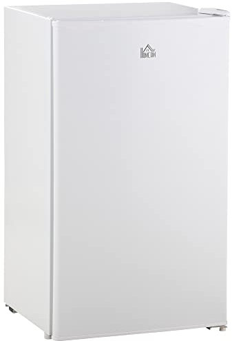 HOMCOM Frigorifero Piccolo 91L MonoPorta Reversibile con Congelatore, Mini Frigo da Camera Tavolo Silenzioso Classe E Compatto Portatile con Temperatura Regolabile, Libera Installazione, Bianco