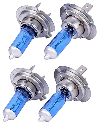PNNNU 4 Uds H7 100W Xenón 6000K Super Blanco Halógeno Bombillas De Fuente De Luz De Coche 12V Faros Auto Lámpara Luz De Estacionamiento