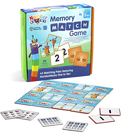 Learning Resources Numberblocks Memory Match Game, Kids Card Matching Game with 4 Ways to Play, Board Games for Kids Age 3-5, Preschool Learning Activities, Toddler Numbers & Counting Maths