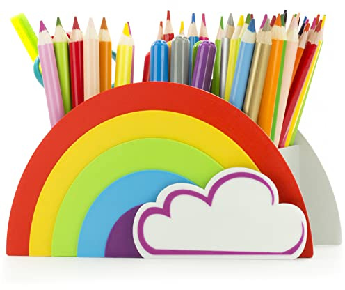 KAJAWIS Organizer für Buntstifte Schreibtisch-Organizer für Kinder Regenbogen ECO Stiftehalter (Farbe 2)