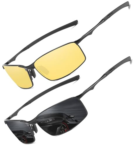 LEDING&BEST Polarisierte Sonnenbrille Herren Damen UV-Schutz Fahrerbrille | Ultraleichte Metall,Verstellbare Nasenpads,Rutschfest,CAT 3,Pilotenbrille,Sportbrille,Angeln,Autofahren,Outdoor,Reisen/Strand