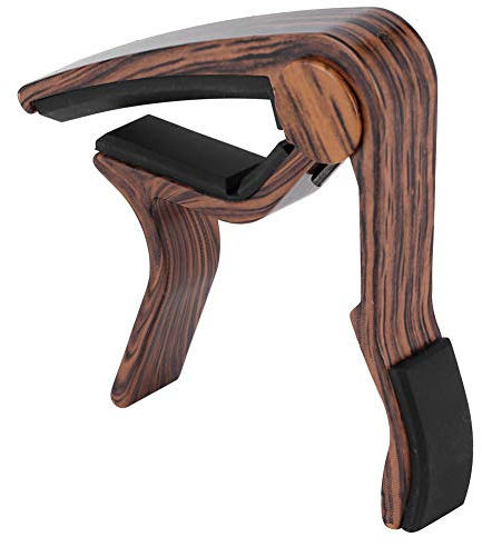 Universeller Akustikgitarren-Kapodaster, Langlebiger, Leichter Gitarren-Kapodaster aus Kunststoff, Ergonomisches Design, Folk-Gitarren-Kapodaster(Sapeli-Holz)