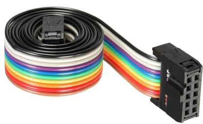 DMiotech 1 Pack 10 Pins IDC Flat Ribbon Cable 66cm Length 2.54mm Pitch Breadboard Jumper Wires for Electronic Projects Type-C