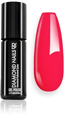 Diamond Nails - UV Nagellack - NEON CORAL RED - 7 ml - Extra Widerstandsfähig - Premium Shellac für langanhaltenden Glanz - Gel Nägel & UV Lacke in perfekter Studioqualität