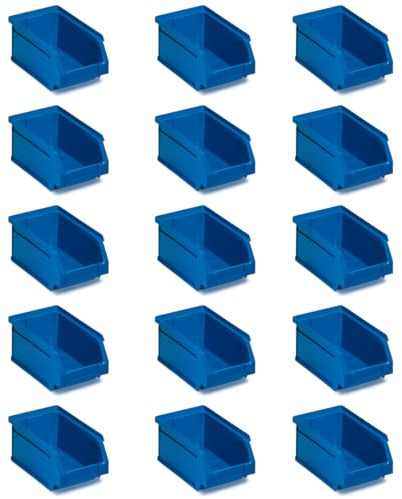 Tayg Pack 15 Bacs en Plastique Empilables n°52 - Organisateur de Vis, Tiroirs, Boîte de Rangement, Cubettes en Plastique Rectangulaires, 23,6x16x13 cm