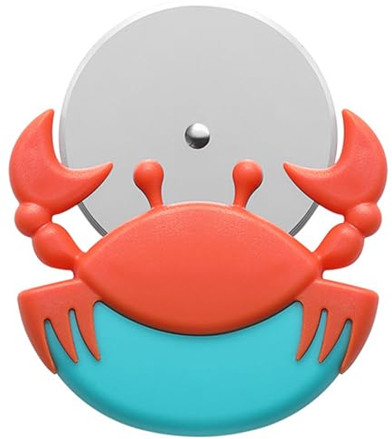 Kreative Krabbe Pizzaschneider,Bootoow Pizzaschneider Antihaftbeschichteter Edelstahl Pizza Schneider Lustige Pizza Schneider Edelstahl Kunststoff Pizzaroller Pizzarad Pizzamesser,Pizzaschneider